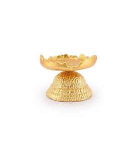 Bougeoir de luxe fait à la main pour la décoration de la maison en métal en fer plaqué or support votif lampe bougie lumière navire - Product Image 1