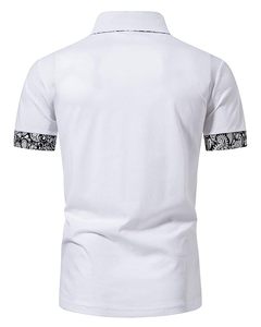 T-shirt de polo contrasté décontracté pour hommes 100% personnalisé OEM probablement un mélange de coton et de polyester 180 à 220 g/m² - Product Image 3