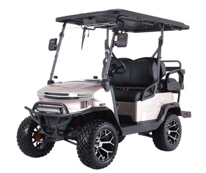 Voiture de golf électrique de luxe à 2 places avec cadre robuste, batterie au lithium, pneus durables, autonomie de 60 à 100 km, pour villas et parcs d'activités - Product Image 4