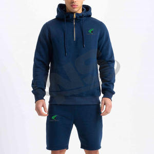 2025 New Arrival <b>Men</b> Hoodie And <b>Shorts</b> Set Custom Logo Loose Fit Cotton <b>Fleece</b> Sports Tracksuit Wholesale - Product Image 5
