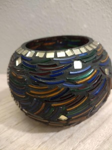 เชิงเทียนดอกไม้ขนาดเล็กทำมือจากขี้ผึ้งโมเสคสไตล์ยุโรป สำหรับงานแต่งงาน เป็นมิตรกับสิ่งแวดล้อม ทนความร้อน กลิ่นหอม - Product Image 3