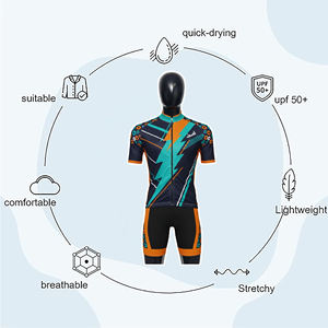 Ropa de Ciclismo Personalizada, Uniforme de Ciclismo Colorido, Ropa de Ciclismo para Hombre, Conjunto de Maillot de Ciclismo de Manga Corta - Product Image 3