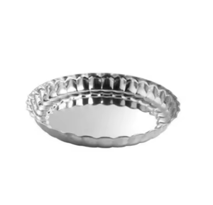 Bandeja de Servicio de Latón y Plata Art Deco Irregular Hecha a Mano de 35 cm, Ecológica y Duradera, Plato Decorativo para el Hogar con Asas - Product Image 1