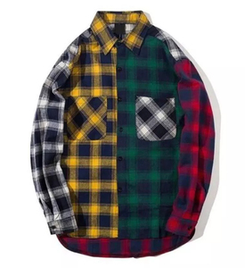 Áo Sơ Mi Kẻ Sọc Áo Khoác Vải Flanen Vải Tuýt Cho Nam Có Hai Túi Vá - Product Image 1