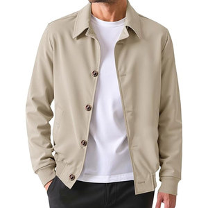 Autumn Fashion Men's Denim Windbreaker Jacket Vintage Style Bomber Stand Collar Front Zipper for Winter Outdoor Activities - Product Image 1