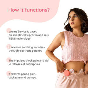 เครื่องนวด TENS แบบชาร์จไฟผ่าน USB สำหรับผู้หญิง บรรเทาอาการปวดประจำเดือน ควบคุมความแรงได้ พกพาสะดวก บรรเทาอาการปวดเกร็ง ทางการแพทย์ - Product Image 3