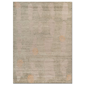 พรมขนสัตว์ถักมือสีเขียวเอนโทรปี รุ่น AKWL-2098 ลายแบบนามธรรม ทอแบบเรียบ สำหรับตกแต่งห้องนั่งเล่น ขนาด 9x12 นิ้ว - Product Image 1