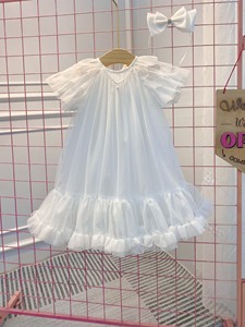 2024 nuevo vestido de niña de flores con patrón de malla 3D decorado con lentejuelas de encaje para bebés niños de talla grande vestido en capas 3D para sesiones de fotos - Product Image 4