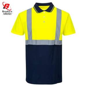 <b>Hi</b> <b>Vis</b> Mesh Polo <b>Shirt</b> Waterproof Collar Customizable Logo High Visibility Reflective Safety Polyester Workwear Short Sleeve - Product Image 3