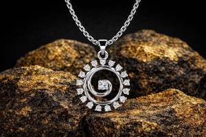 925 Sterling <b>Silver</b> 14k Gold Vermeil Zircon Spiral Pendant Minimalist Circle <b>Necklace</b> Luxury Jewelry Birthday Gift Unisex - Product Image 4