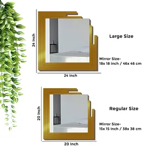 Espejo de pared de Metal decorativo de forma Rectangular de diseño moderno, espejos de tocador decorativos para el hogar - Product Image 4
