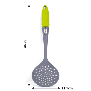 Food Grade Silicone Slotted Turner Heat Resistant Non Scratch Long Handle Skimmer Spatula For Frying Cooking - Product Image 2