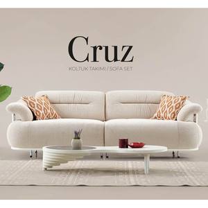 Ensemble de canapés extensibles en tissu de style italien Cruz pour salon de villa, avec pieds en bois élégants - Product Image 3