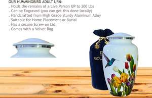 Urna de cremación de colibrí Blanco | Urna de colibrí hecha a mano para cenizas humanas Mujer adulta grande (urna de colibrí blanco para adultos) - Product Image 6
