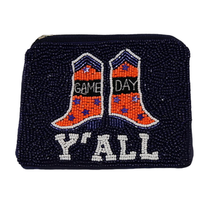 Vente en gros YALL Gameday Charme du Sud de haute qualité Porte-monnaie à fermeture éclair perlée fabriqué à la main - Product Image 2