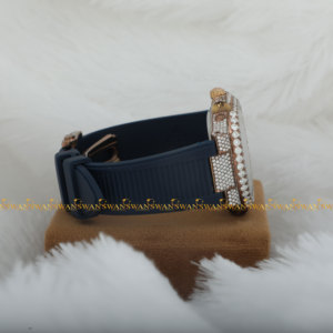 Fully Customized <b>Men's</b> <b>Wrist</b> <b>Watch</b> Dazzling Rubber Strap Specialized Moissanite Cut Diamond VVS Clarity Glass Analog Dial Window - Product Image 2