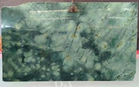 Dalles de marbre vert foncé de luxe de 2 cm en gros, personnalisées, modernes, motif Serpentine Water Lilies, Wizard Oz