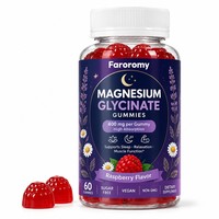 Gummies de glycinate de magnésium OEM saveur framboise, 60 unités, végétaliennes, sans OGM, complément alimentaire, vente en gros