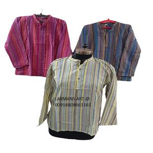 ชุดกระโปรงผ้าฝ้ายสไตล์ฮิปปี้จากอินเดียชุดเดรสผ้าไหมลายทาง - Product Image 1