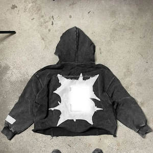 Sudaderas con Capucha Cortas Extra Grandes para Hombre, Estampadas con Diseño Personalizado, de Felpa de Algodón Premium, Venta al por Mayor, MOQ Bajo - Product Image 4