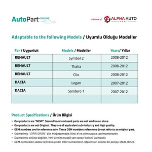 Clignotant de garde-boue gauche pour Renault Symbol 2, Thalia, Clio (Expédition depuis le fabricant turc) Code produit FD113715 - Product Image 2