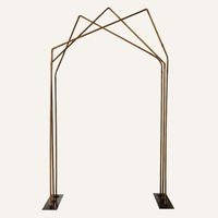 Arche à ballons moderne en métal doré grande taille, support de toile de fond stable pour photographie, décoration de mariage et de fête, support de fleurs, logo personnalisé