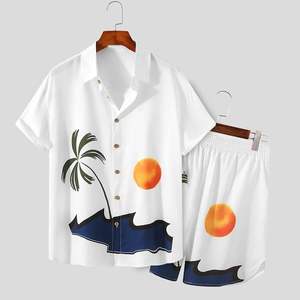 2024 verano Unisex de secado rápido transpirable algodón poliéster playa pantalones cortos conjunto Casual ropa deportiva-XL tamaño al por mayor OEM - Product Image 4