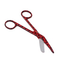 Ciseaux à pansements à bout arrondi HERMANN MEDITECH, design à motifs, en acier inoxydable, outil de coupe médical 15g/30g pour une pansement sécurisé