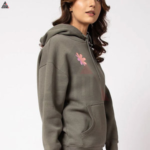 Relax Fit sweats à capuche pour femmes nouveauté sur mesure Yoga vêtements de sport 100% coton respirant léger Logo avant - Product Image 3