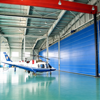 Porte flexible en tissu pour hangar d'hélicoptère, grande ouverture, levage vertical, porte méga résistante au vent pour atelier de maintenance aéronautique