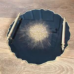 Bandeja Rectangular de Resina Epoxi 100% para Cocina con Lámina de Oro Bandeja para Servir Alimentos y Frutas PARA LA Bandeja de Resina Epoxi Más Vendida Oro - Product Image 4