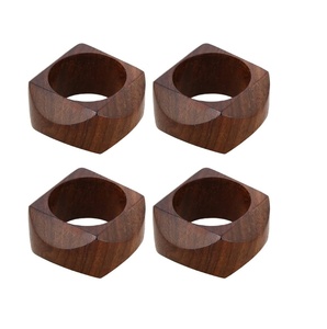 Design luxueux porte-rond de serviette vaisselle porte-rond de serviette en bois Logo personnalisé pour une utilisation de mariage dernière conception en bois - Product Image 6