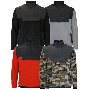 Sweat à capuche zippé pour homme, col montant, 100% polyester polaire, coupe-vent, écologique, 18 pièces, tailles S-XXL - Product Image 1