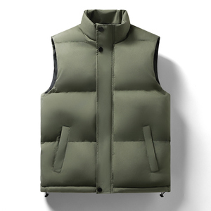 Vente en gros Manteau de rembourrage pour hommes à col montant Vêtements d'extérieur pour hommes Gilet de rembourrage en daim chaud Veste sans manches pour hommes - Product Image 5