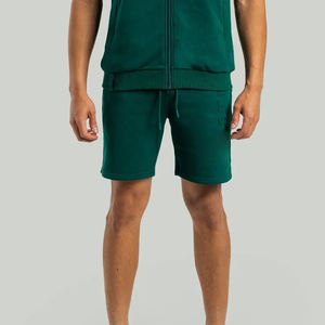 100% coton français Terry Tech polaire en relief Shorts pour hommes/logo en relief streetwear été grande taille hommes Shorts - Product Image 2