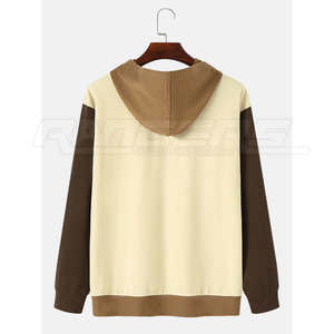 เสื้อมีฮู้ดแฟชั่นสำหรับผู้ชายเสื้อมีฮู้ดสีเบจสีน้ำตาลสองสีน้ำหนักเบาสวมใส่สบายออกแบบได้ตามต้องการ - Product Image 2