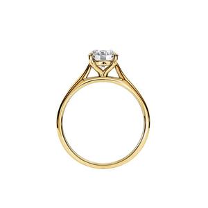 แหวนเพชรทรงกลมคลาสสิกแบบเม็ดเดี่ยว ผลิตในห้องปฏิบัติการ ตัวเรือนทองคำ 14K สีโรสโกลด์ / สีเหลือง และสีขาว - Product Image 4