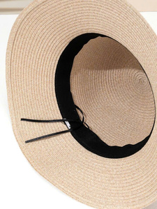 Panama Beach <b>Fedora</b> Hat for <b>Men</b> Women Customizable Soft Braided Straw Sunshade Breathable Wide Brim Hat Hand Embroidery Travel - Product Image 4