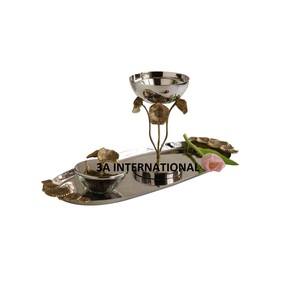 Bandeja de Servicio de Metal con Diseño Exclusivo y Forma Personalizada, Vajilla, Bandeja para Servir Alimentos para Hoteles, Restaurantes y Hogares, para Postres - Product Image 1