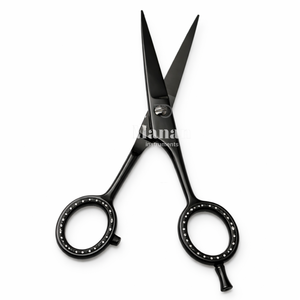 Ciseaux de coiffure professionnels en acier inoxydable noir pour droitiers, lame affûtée, manche moyen, ciseaux de barbier pour salon de coiffure - Product Image 5