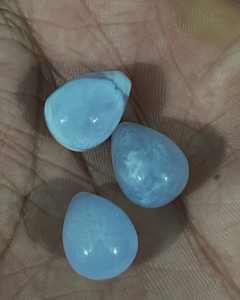 Nouvelle arrivée naturel bleu dentelle goutte poire Agate Cabochon lisse guérison cristal lunette paramètres prix usine bijoux - Product Image 3