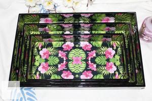 Bandeja de Servicio de Diseño con Recubrimiento de Esmalte de Madera MDF, Bandeja de Mesa de Alta Calidad para Hoteles y Restaurantes - Product Image 2