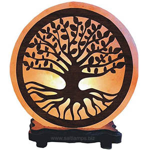 Décorations de sel de l'Himalaya en cristal naturel de style maison élégante exquise lampe sculptée en bois de haute qualité artisanat fait à la main - Product Image 1