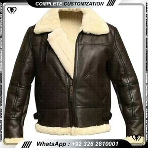 Veste en peau de vache pleine de haute qualité en faux cuir pour hommes, coupe-vent et respirante avec rayures pour l'hiver - Product Image 6