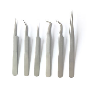 Pinzas de extensión de pestañas de Punta extrafina personalizables más vendidas Acero inoxidable Esd aceptado - Product Image 1