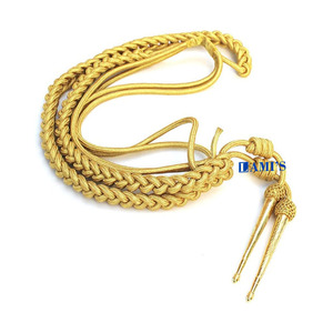 Cordón de hombro de Aiguillette ceremonial de alambre dorado ceremonial de alta calidad con puntas de Metal para uniforme - Product Image 6