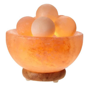 2024 gros sculpté naturel himalayen rose sel lampe feu bol avec boule ronde du Pakistan - Product Image 2