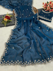 บูติกอินเดียที่สง่างามโดยได้รับแรงบันดาลใจจากนักออกแบบจากบอลลีวู้ดสำหรับเก๋ไก๋ชาติพันธุ์ผ้าไหมเนื้อนุ่มงานแต่งงานงานปาร์ตี้อินเทรนด์ - Product Image 4