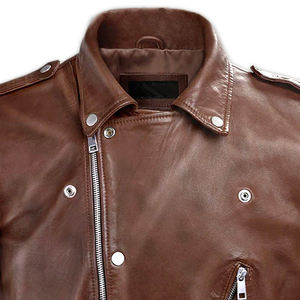 Vestes en cuir avec logo brodé personnalisé Prix de gros Vestes en cuir de haute qualité Nouvelle mode Veste d'hiver en cuir - Product Image 3