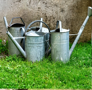 Regadera de metal galvanizado rústico | Regadera de jardín de capacidad media con diseño clásico para plantas y decoración al aire libre - Product Image 5